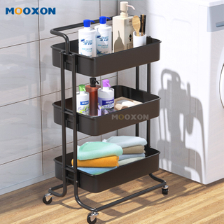 3 Tiers Mobile Food Kitchen Tool Storage Organizer Trolley Cart