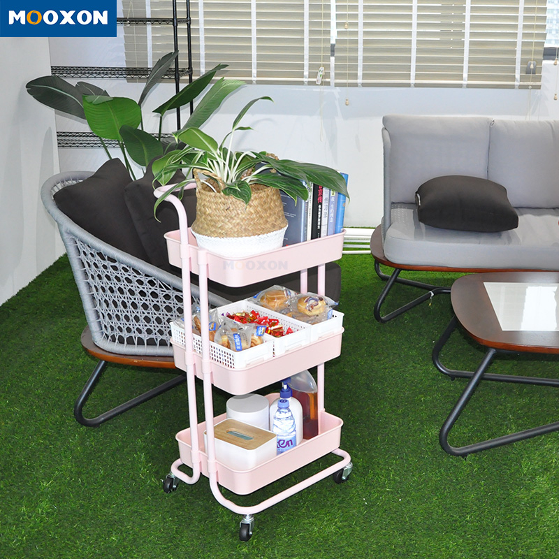 Modern Bathroom Storage Rack Salon Shelf Kitchen Trolley Roll Mover Cart