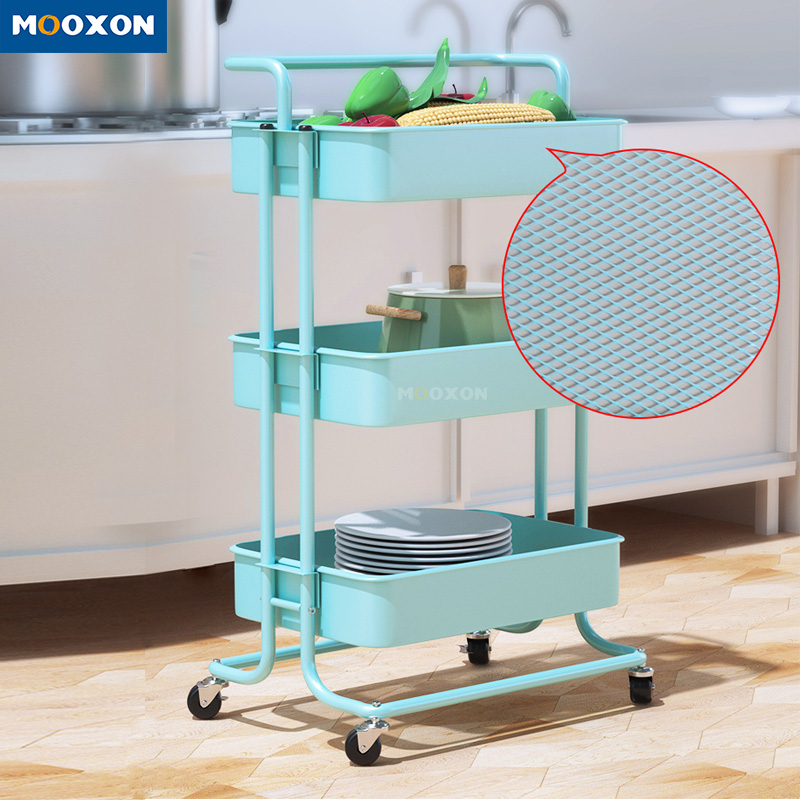High-Quality Three-layer Indoor Home Kitchen Multifunction Storage Trolley Cart