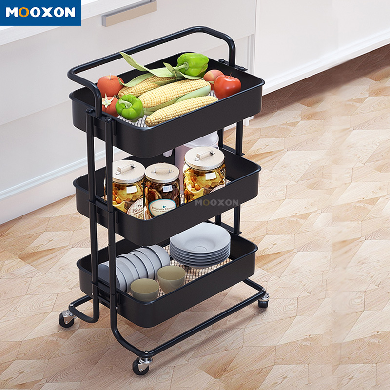 High-Quality Three-layer Indoor Home Kitchen Multifunction Storage Trolley Cart
