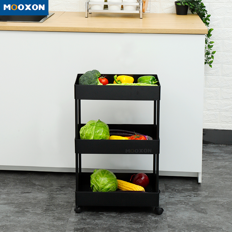 3 Tier Movable Home Kitchen Organizer Shelf Storage Rack RollingTrolley Cart