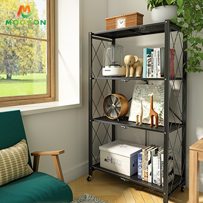 Modern Kitchen Furniture 3-Layer Foldable Metal Microwave Oven Rack 