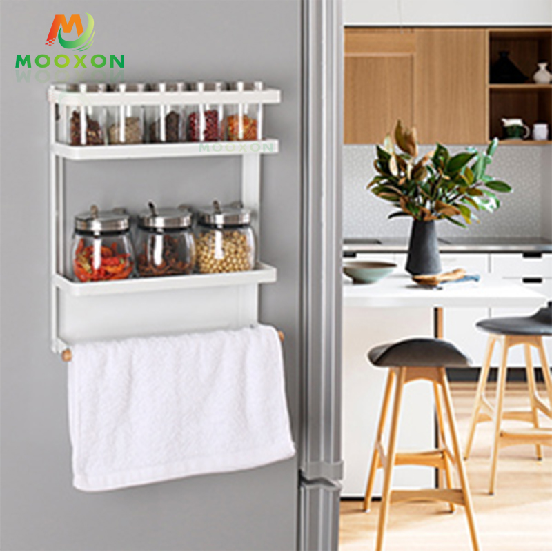 Kitchen Refrigeration Shelves Can Holder Washing Machine Side Storage Fridge Rack