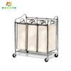 3 Bag Laundry Hamper Sorter Rolling Heavy Duty Casters Pantry Organizer Trolley Cart 