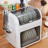 Home Kitchen Storage Stand Box Organizer Plate Dishware Drainer Plastic Dish Drying Rack