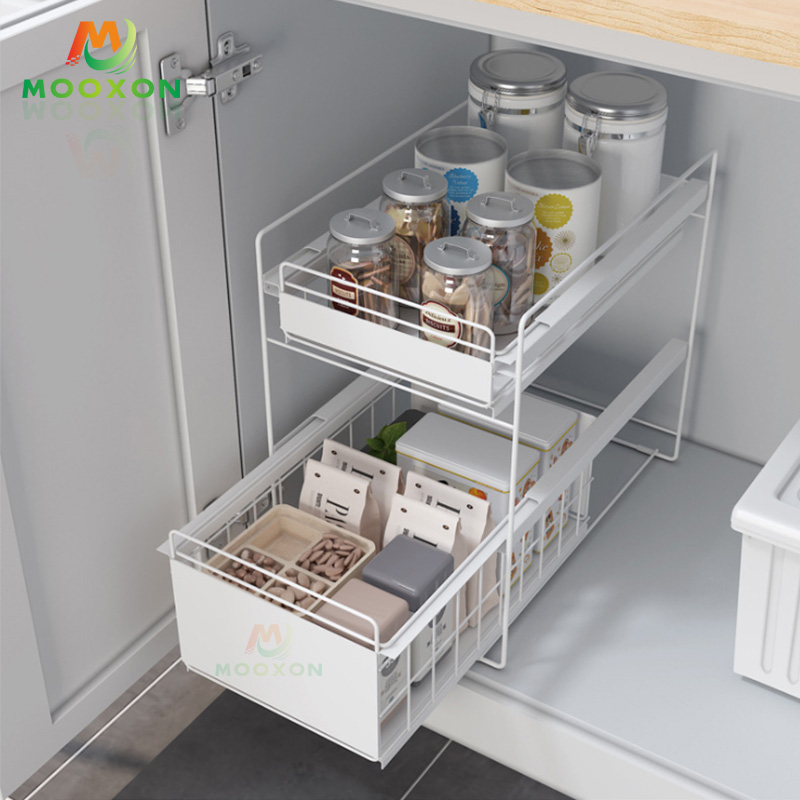Expandable Metal Towel Storage Stand Under Sink Organizer Rack For Bathroom