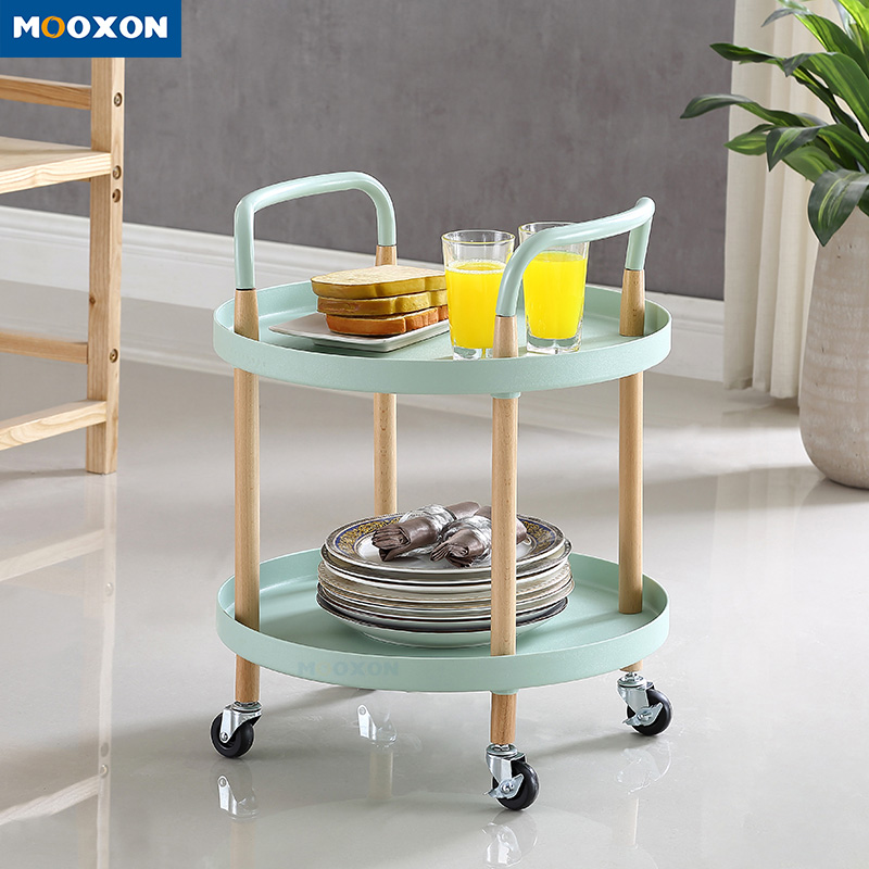 Nordic Simple Standing Type Kitchen Vegetable Fruit Storage Rack Trolley Cart 