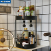 2 Tier Rotatable Storage Shelf Stainless Steel 360 Rotating Spice Holder Rack 