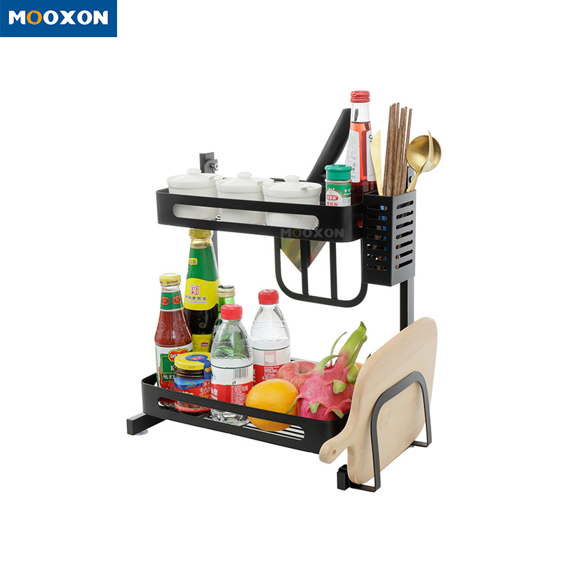 Home Furniture Standing Kitchen Spice Storage Basket Jars Rack Holder