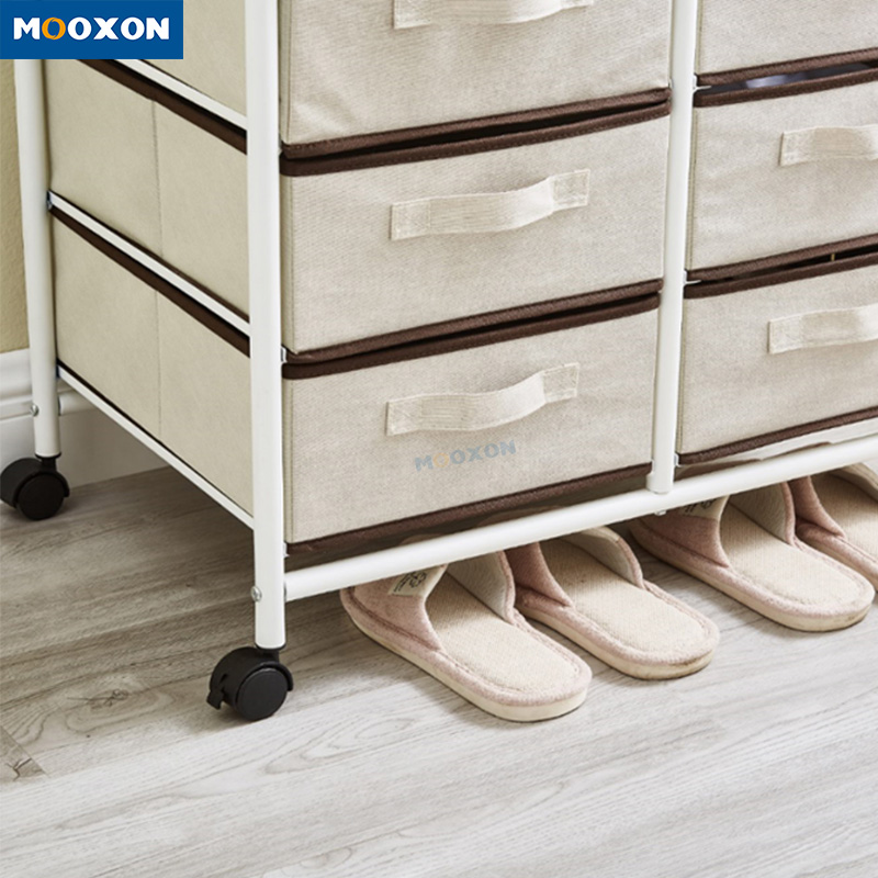 Metal Frame Bedroom Furniture Freestanding White Clothes Coat Hanging Shelf Wardrobe Closet