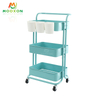 3 Tiers Movable Carbon Steel Home Kitchen Organizer Rolling Tool Storage Racking Trolley Cart