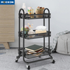 Portable Household Tolleys Shopping Carts 3 Tiers Metal Storage Cart