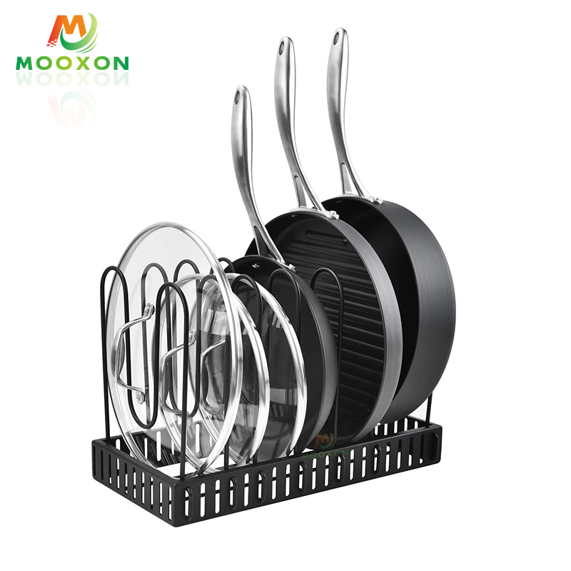 High Quality Adjustable Pot Organizer Kitchen Storage Holder Standing Type Pan Rack 