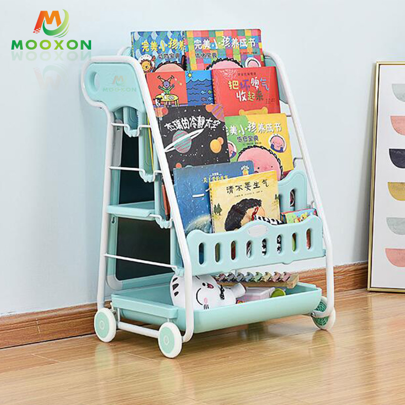 New Design Children's Toy Easel Bookshelf Storage Multifunctional Trolley