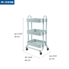 Multifunctional Kitchen Rolling Home Mesh Utility Storage Trolley Cart 