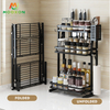 Fold Spice Holder Stainless Steel Kitchen Storage Rack Spice Rack
