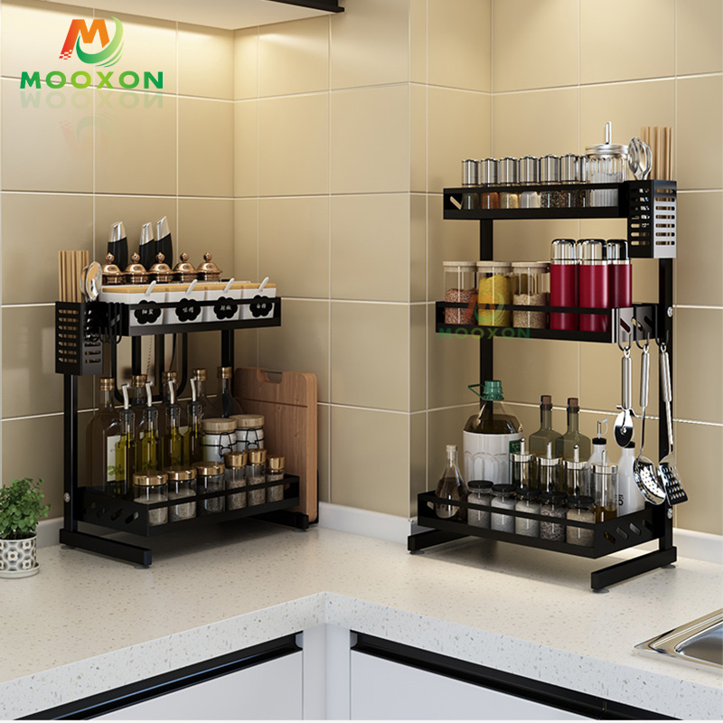 Stainless Steel Storage Holder Jar Bottle Kitchen Spice Rack