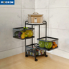 Multifunction Rust-proof Rotatable Storage Basket Organizer Fruit Bowl Bread Vegetable Holder Basket 
